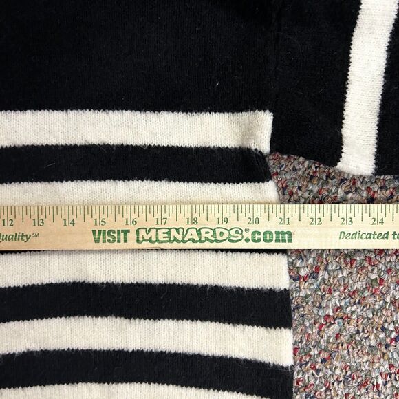 Altar'd State Black Off-White Striped Fluffy Boxy Slightly Cropped LS Sweater S - Picture 11 of 12